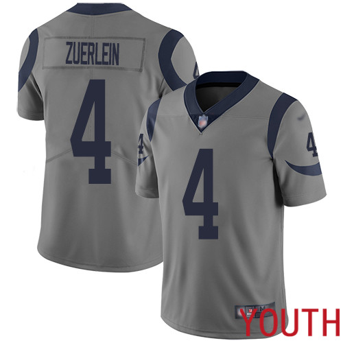 Los Angeles Rams Limited Gray Youth Greg Zuerlein Jersey NFL Football #4 Inverted Legend